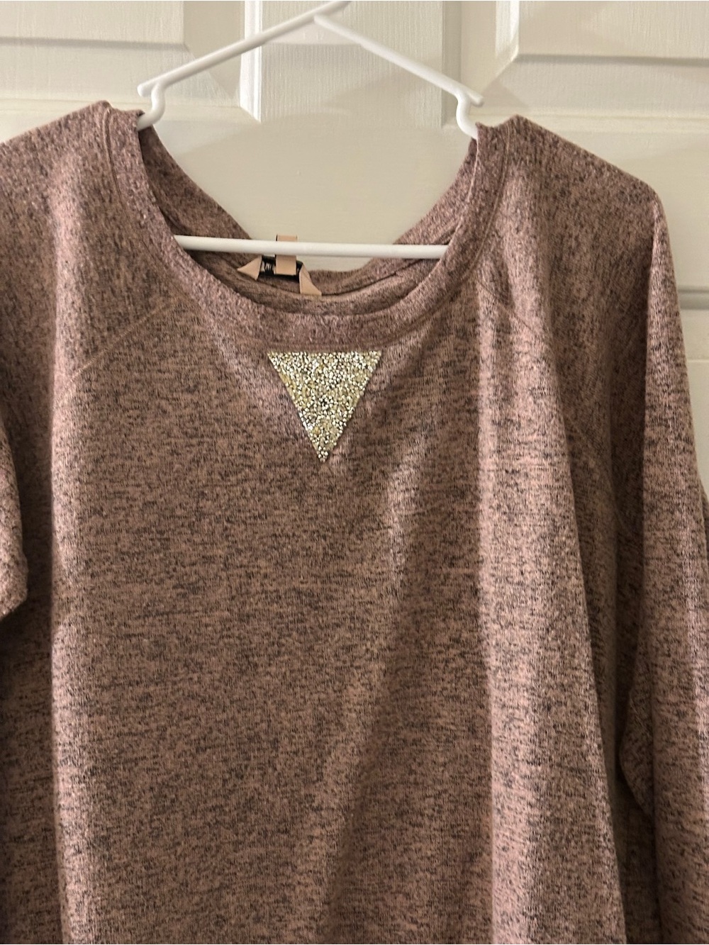 Juicy Couture Dusty Rose Heather Sweatshirt with Sparkle Triangle